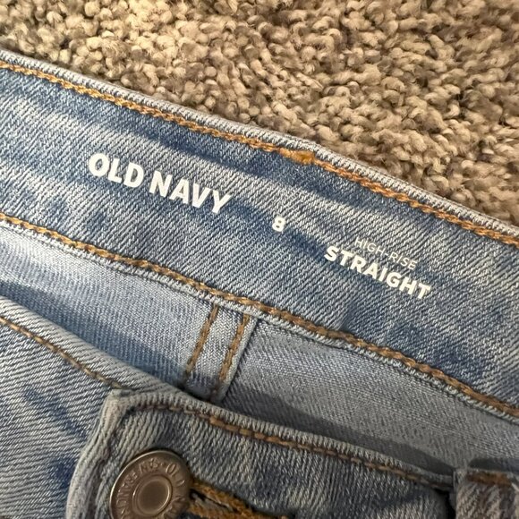 Light Blue Old Navy Straight Fit Jeans - Size 8 - Picture 4 of 5